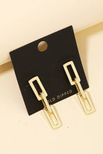 Load image into Gallery viewer, Gold Dipped Rectangle Chain Link Dangle Earrings