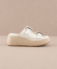 Load image into Gallery viewer, The Porto White | Fun Flatform with Double Buckle Detail