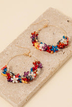 Load image into Gallery viewer, Ombre Flower Hoop Earrings