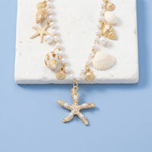Load image into Gallery viewer, Pearl And Shell Charm Starfish Necklace