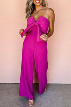 Load image into Gallery viewer, Bow Strapless Wide Leg Jumpsuit