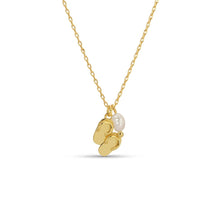 Load image into Gallery viewer, Flip Flop Pendant Necklace with Freshwater Pearl