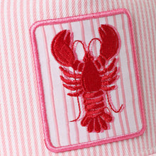 Load image into Gallery viewer, Lobster Seersucker Trucker Hat