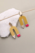 Load image into Gallery viewer, U SHAPE PENCIL WOOD DROP EARRING