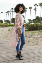 Load image into Gallery viewer, Cotton Lace Longline Kimono