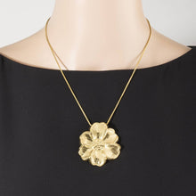 Load image into Gallery viewer, Oversized Puff Flower Pendant Snake Chain Necklace