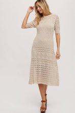 Load image into Gallery viewer, Open Knit Crochet Midi Dress