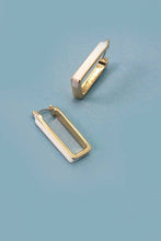 Load image into Gallery viewer, RECTANGLE HUGGIE HOOP EARRINGS