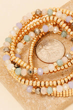 Load image into Gallery viewer, Metallic And Faceted Beaded Bracelet Set