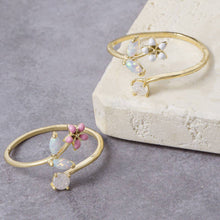 Load image into Gallery viewer, Flower Opal Branch Open Cuff Ring