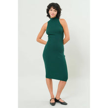 Load image into Gallery viewer, Ribbed High Neck Knit Midi Dress