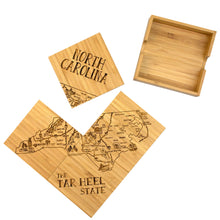 Load image into Gallery viewer, North Carolina Puzzle 4-Pc. Coaster Set with Case