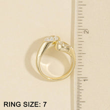 Load image into Gallery viewer, Double Pear Bezel Cz Open Ring