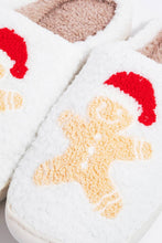 Load image into Gallery viewer, Christmas Gingerbread Man Fuzzy Slippers