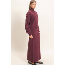 Load image into Gallery viewer, High Neck Long Sleeve Top and Maxi Skirt Set