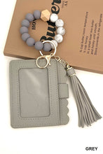 Load image into Gallery viewer, BEADED BRACELET KEYCHAIN CARD HOLDER WALLET