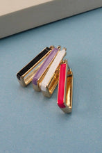 Load image into Gallery viewer, RECTANGLE HUGGIE HOOP EARRINGS