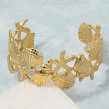 Load image into Gallery viewer, Gold Sea Life Cuff Bracelet
