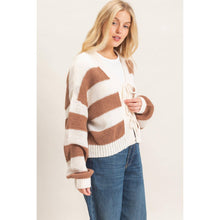 Load image into Gallery viewer, Striped V-Neck Sweater Cardigan
