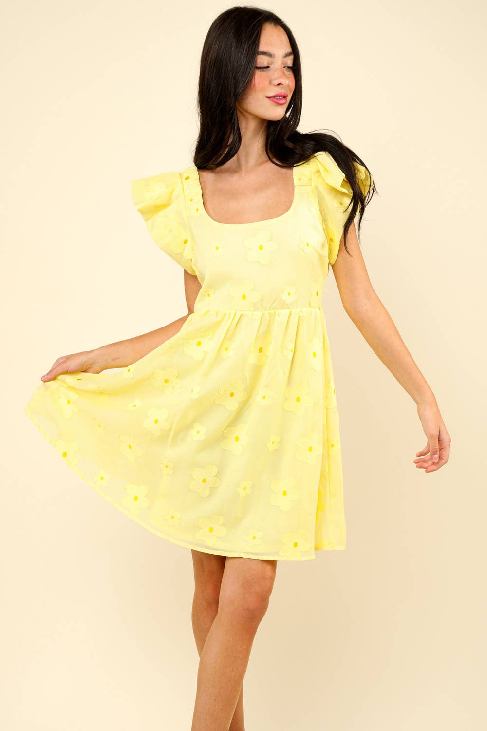 Flower Organza Mini Dress