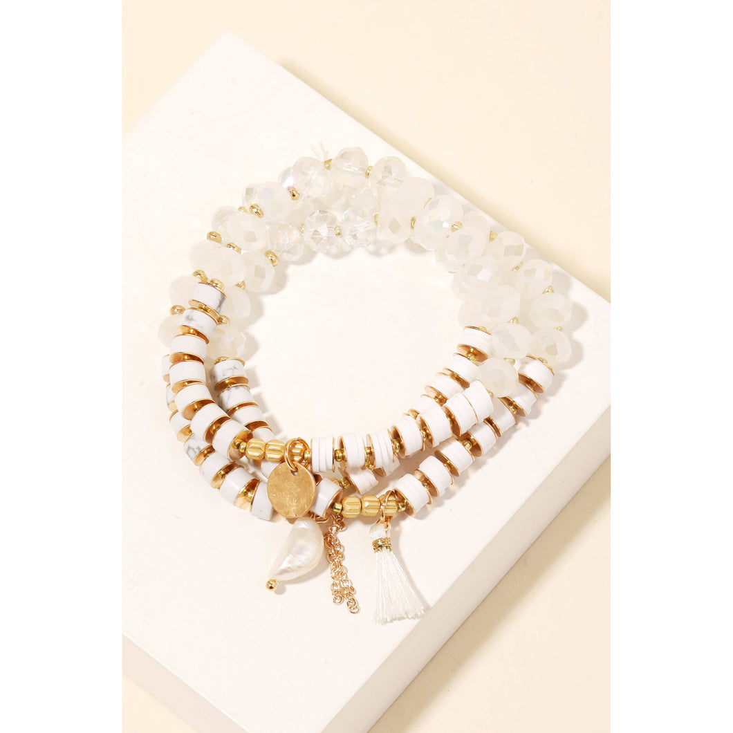 Multi Charm Beaded Bracelet Set