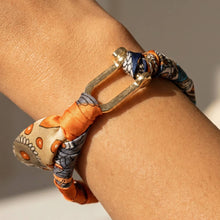 Load image into Gallery viewer, Scarf Wrapped Tube Bangle Bracelet
