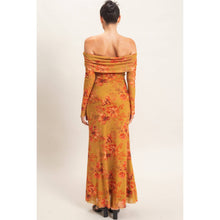 Load image into Gallery viewer, Off Shoulder Floral Mesh Dress
