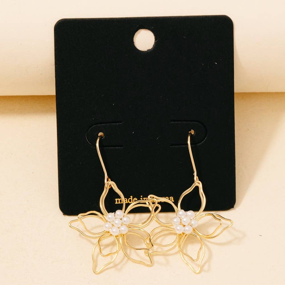 Pearl Cluster Flower Earrings