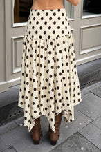 Load image into Gallery viewer, POLKA DOT DROP WAIST HANDKERCHIEF MIDI SKIRT
