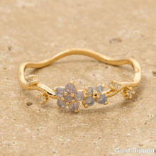 Load image into Gallery viewer, Gold Dipped Cz Wavy Flower Studded Ring
