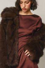 Load image into Gallery viewer, Satin &amp; Lace Long Sleeve Mini Dress
