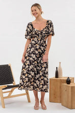 Load image into Gallery viewer, FLORAL CUT OUT MIDI DRESS
