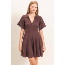 Load image into Gallery viewer, Ribbed Knit Collared Dress
