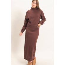Load image into Gallery viewer, High Neck Long Sleeve Top and Maxi Skirt Set
