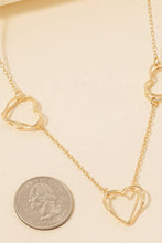 Load image into Gallery viewer, Triple Layered Heart Charms Chain Necklace
