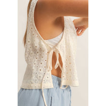 Load image into Gallery viewer, Sleeveless Textured Eyelet Top
