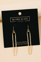 Load image into Gallery viewer, Gold Rectangle Dangle Earrings
