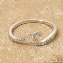Load image into Gallery viewer, Gold Dipped Delicate Studded Wave Ring

