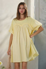 Load image into Gallery viewer, Poplin &amp; Knit Jersey Babydoll Mini Dress
