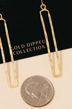 Load image into Gallery viewer, Gold Rectangle Dangle Earrings
