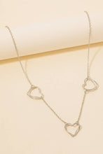 Load image into Gallery viewer, Triple Layered Heart Charms Chain Necklace
