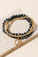 Load image into Gallery viewer, Rectangle Gem And Disc Charm Beaded Bracelet Set
