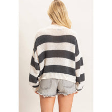 Load image into Gallery viewer, Striped V-Neck Sweater Cardigan
