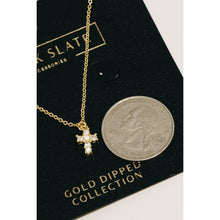 Load image into Gallery viewer, Gold Dipped Mini Cross Pendant Necklace
