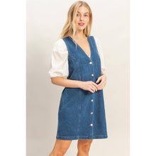 Load image into Gallery viewer, V-Neck Button-Front Denim Dress
