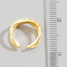 Load image into Gallery viewer, Cz Baguette X Adjustable Ring

