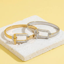 Load image into Gallery viewer, Stainless Steel Pave Crystal Link Toggle Bracelet
