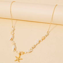 Load image into Gallery viewer, Starfish Pendant And Conch Shell Beads Chain Necklace
