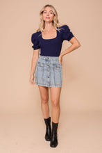 Load image into Gallery viewer, Puff Sleeve Sweater Ribbed Knit Top
