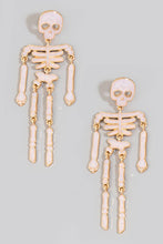 Load image into Gallery viewer, Glittered Resin Skeleton Dangle Earrings
